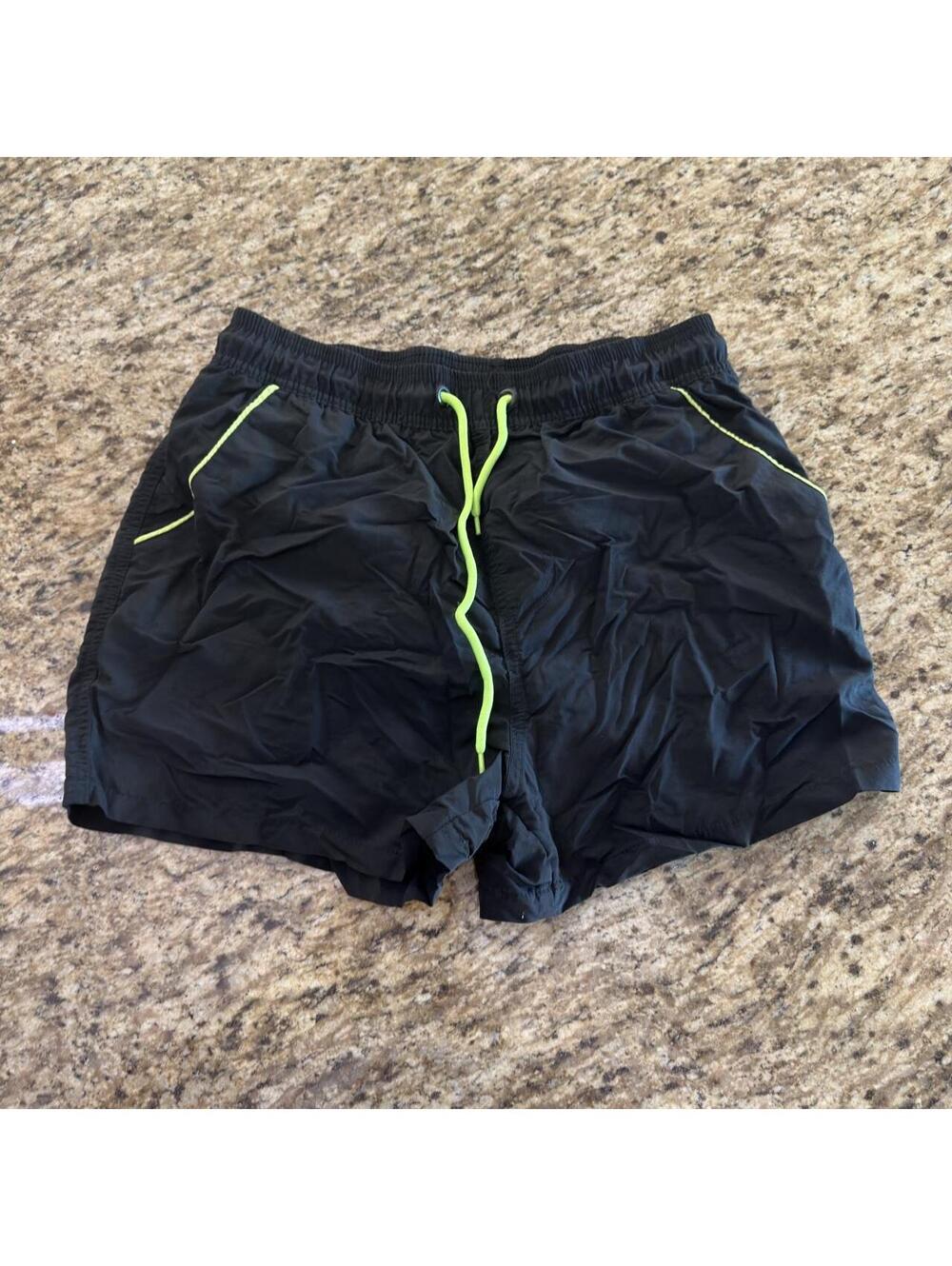 Men's Black and Grey Shorts